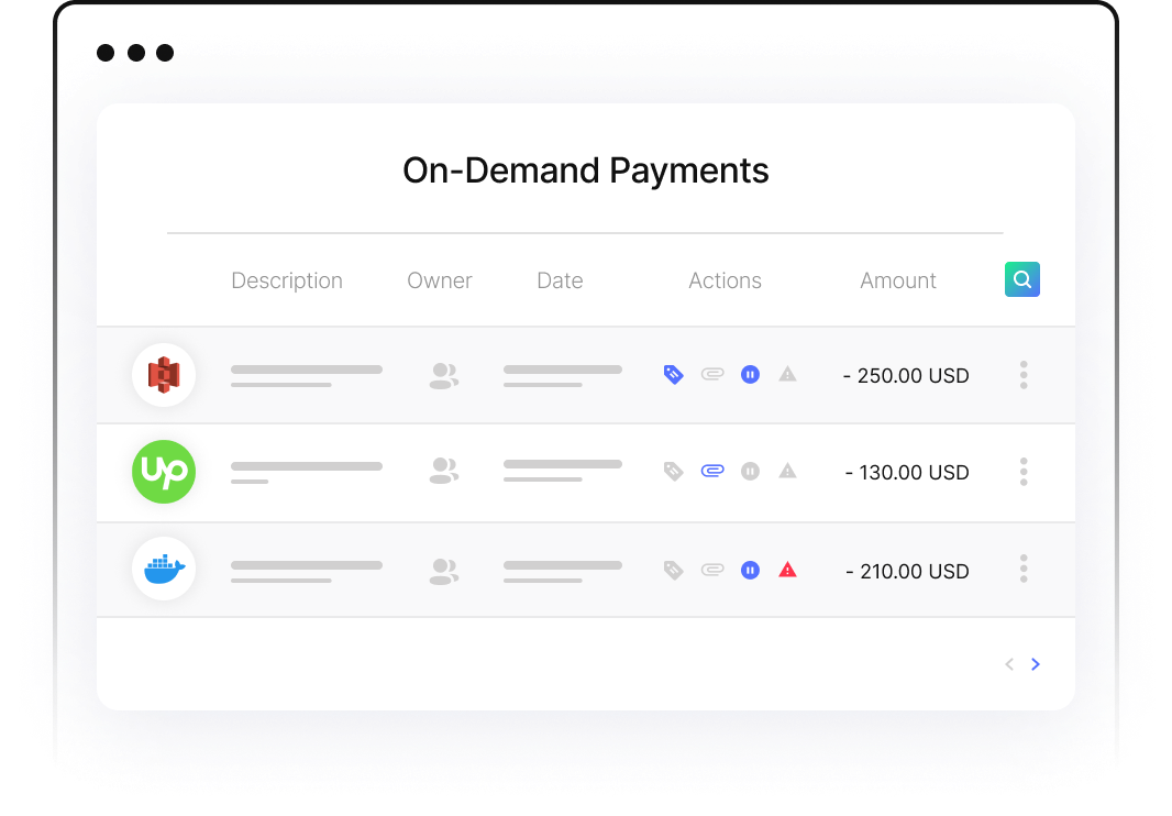 Track all company payments in one platform with real-time visibility