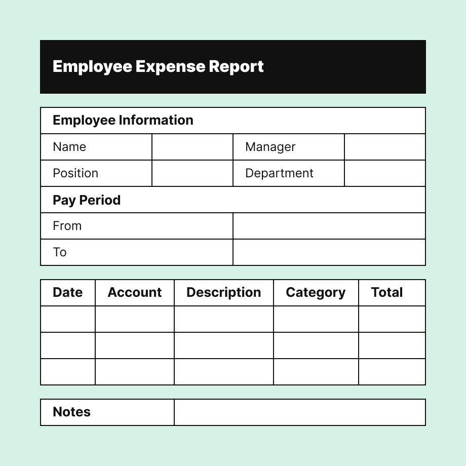 employee expense report template