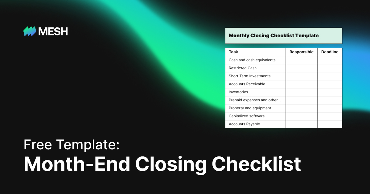 Download a Free MonthEnd Closing Checklist Template Mesh