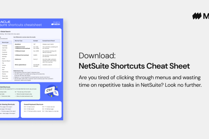 Download: NetSuite Shortcuts Cheat Sheet