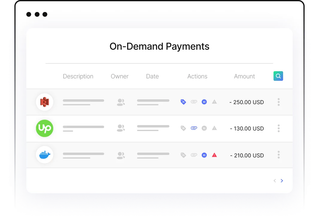 Track all company payments in one platform with real-time visibility